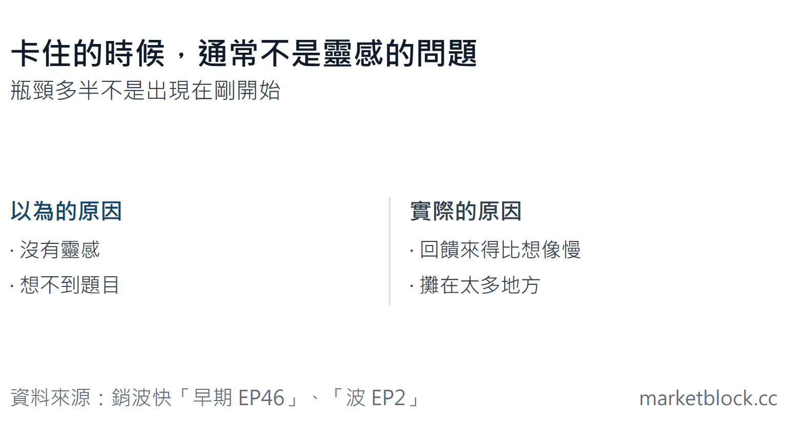 卡住的時候，通常不是靈感的問題
